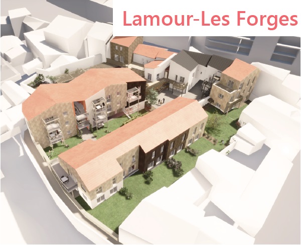 Lamour Les Forges : 22 logements collectifs (participatifs), espaces mutualisés et 3 cellules commerciales